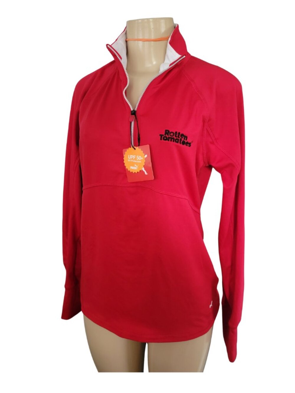 Puma Rotten Tomatoes Red 1/4 Zip Pullover Athletic Top